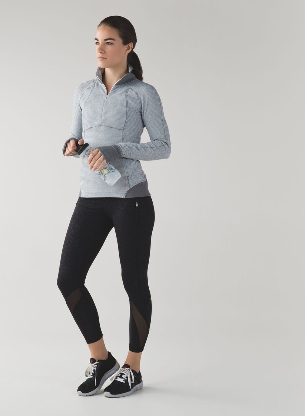 Lululemon Runderful 1/2 Zip Pullover Top Long Sleeve Pique Size 10 Grey